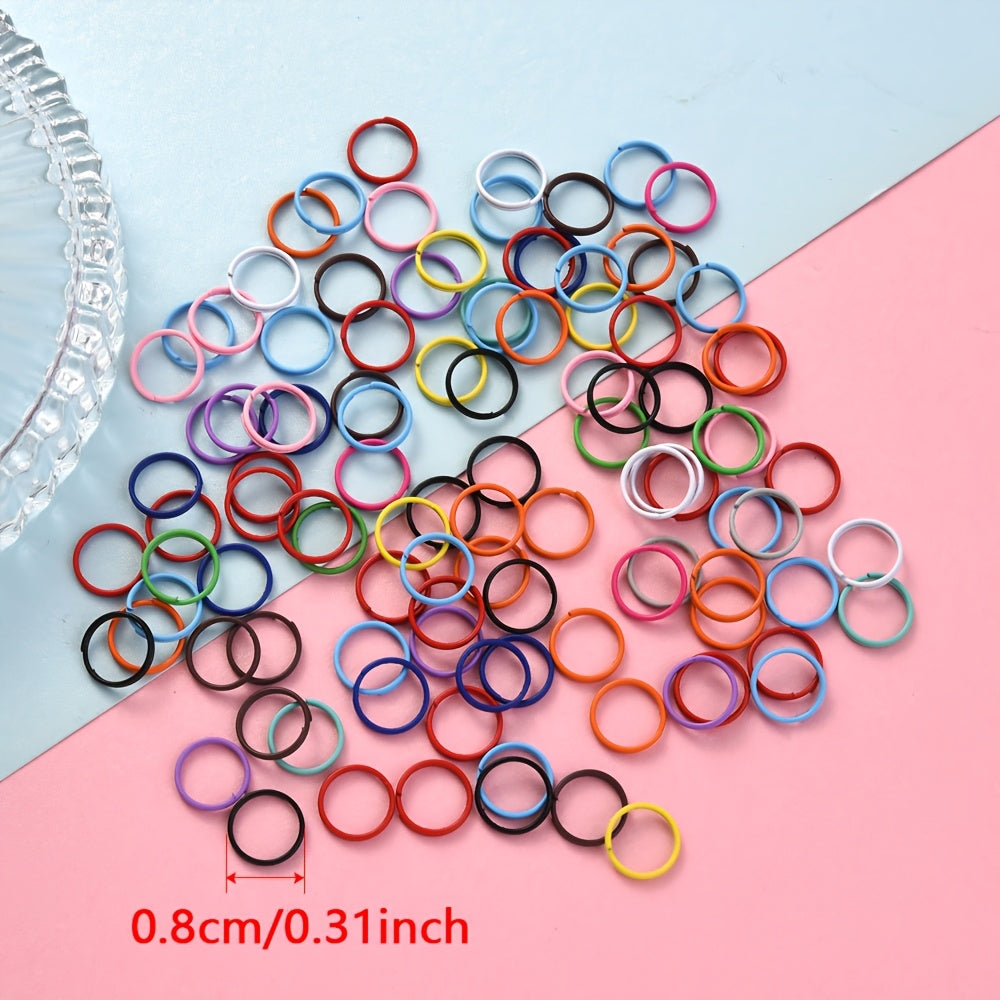 100-Piece 8 mm Alloy Double Open Jump Rings