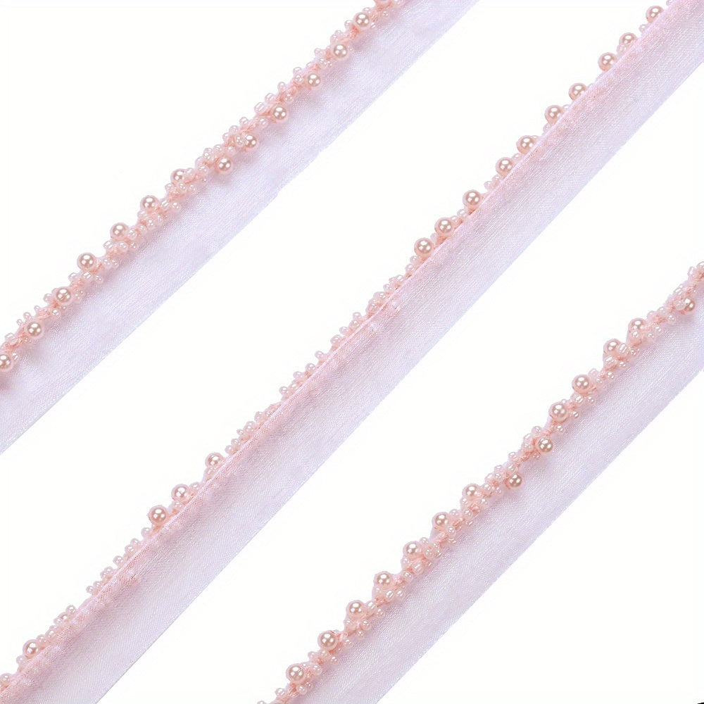 85cm 2cm Shiny Tiny Beads Lace Trim Ribbon