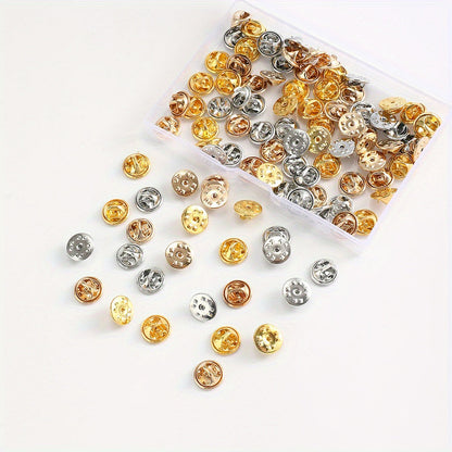 100-Piece Metal Butterfly Brooch Pin Backs