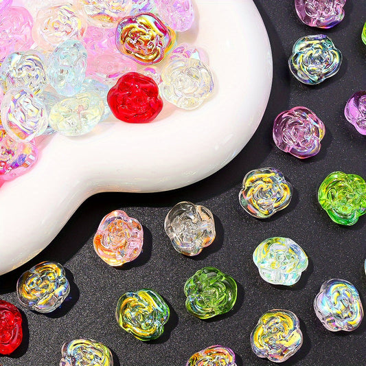 Multi-Color Rose Glass Beads