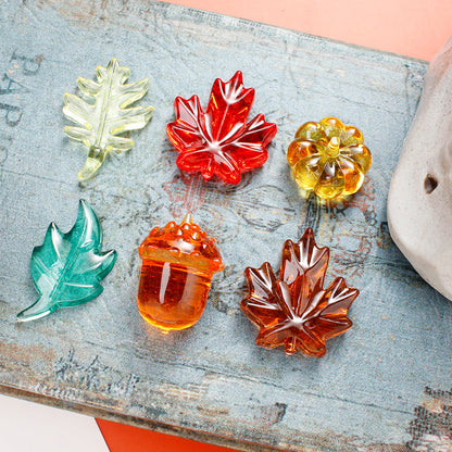160g Resin Maple Leaf, Pumpkin & Hazelnut Decorative Set