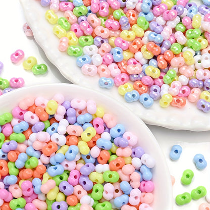 100/200PCS Multicolor Acrylic Peanut Bead Set