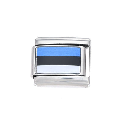 World Flag Alloy Bracelet Module
