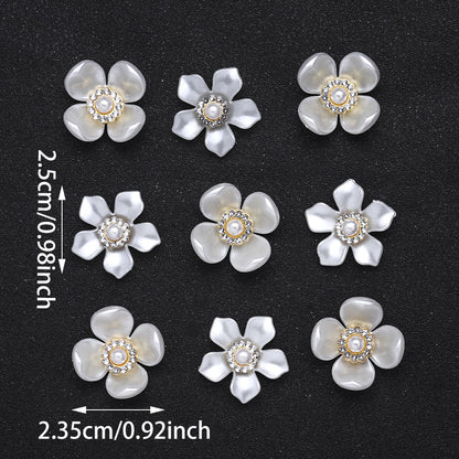 White Acrylic Petal Patch Beads