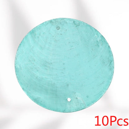 10-Piece Round Ocean Stone Pendants