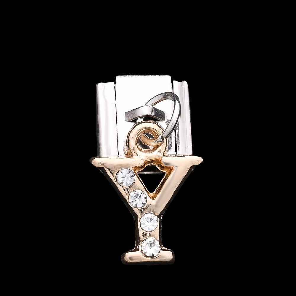 1PC Rhinestone A-Z Letter Modular Bracelet Charm Set