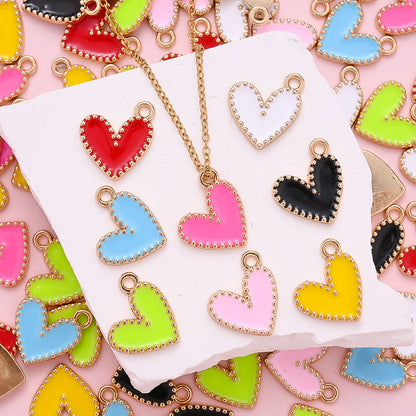 Enamel Heart Pendant Charms