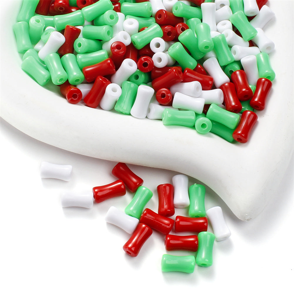 100pcs 7x13mm Christmas Acrylic Bamboo Beads