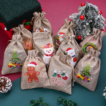Christmas Linen Gift Bags