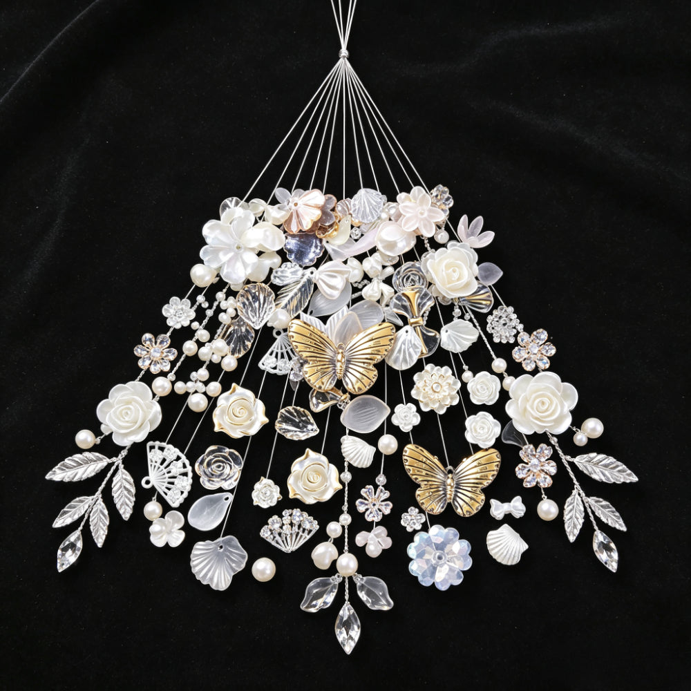 Acrylic Flower Leaf Charms Set