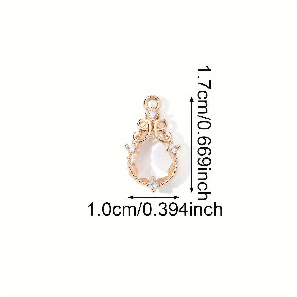 Glass Water Drop Pendant Charms