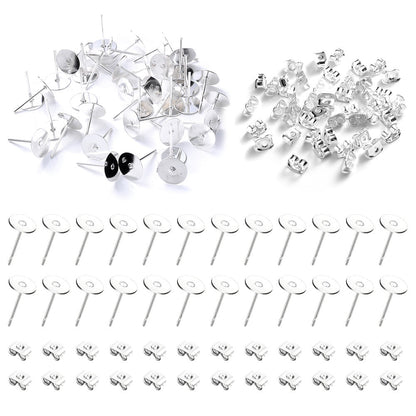 48-Piece Gold & Silver Earring Stud & Back Set