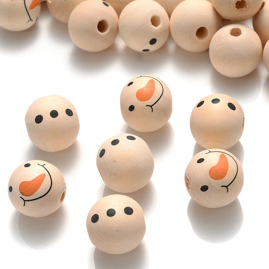 10pcs Christmas Radish Nose Wooden Beads