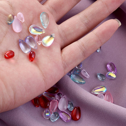Mixed Water Drop Glass Spacer Beads