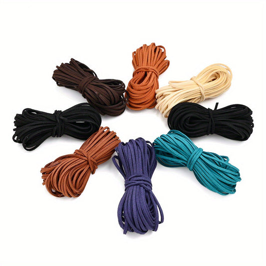 5pcs 10 Yards/color Artificial Leather Cords 2.5mm Width Soft Colorful