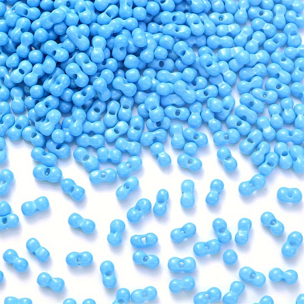 200PCS 3×6mm Mini Colorful Peanut Spacer Beads