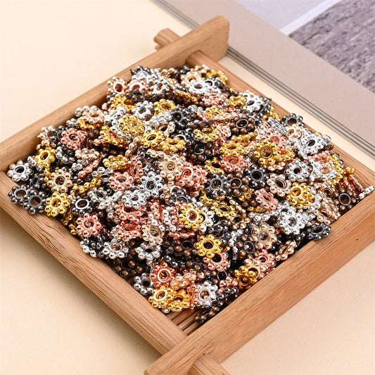 6 mm Colorful Snowflake CCB Spacer Beads
