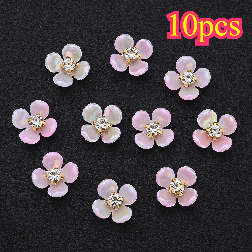 30pcs 15mm Gradient Acrylic Flower Beads