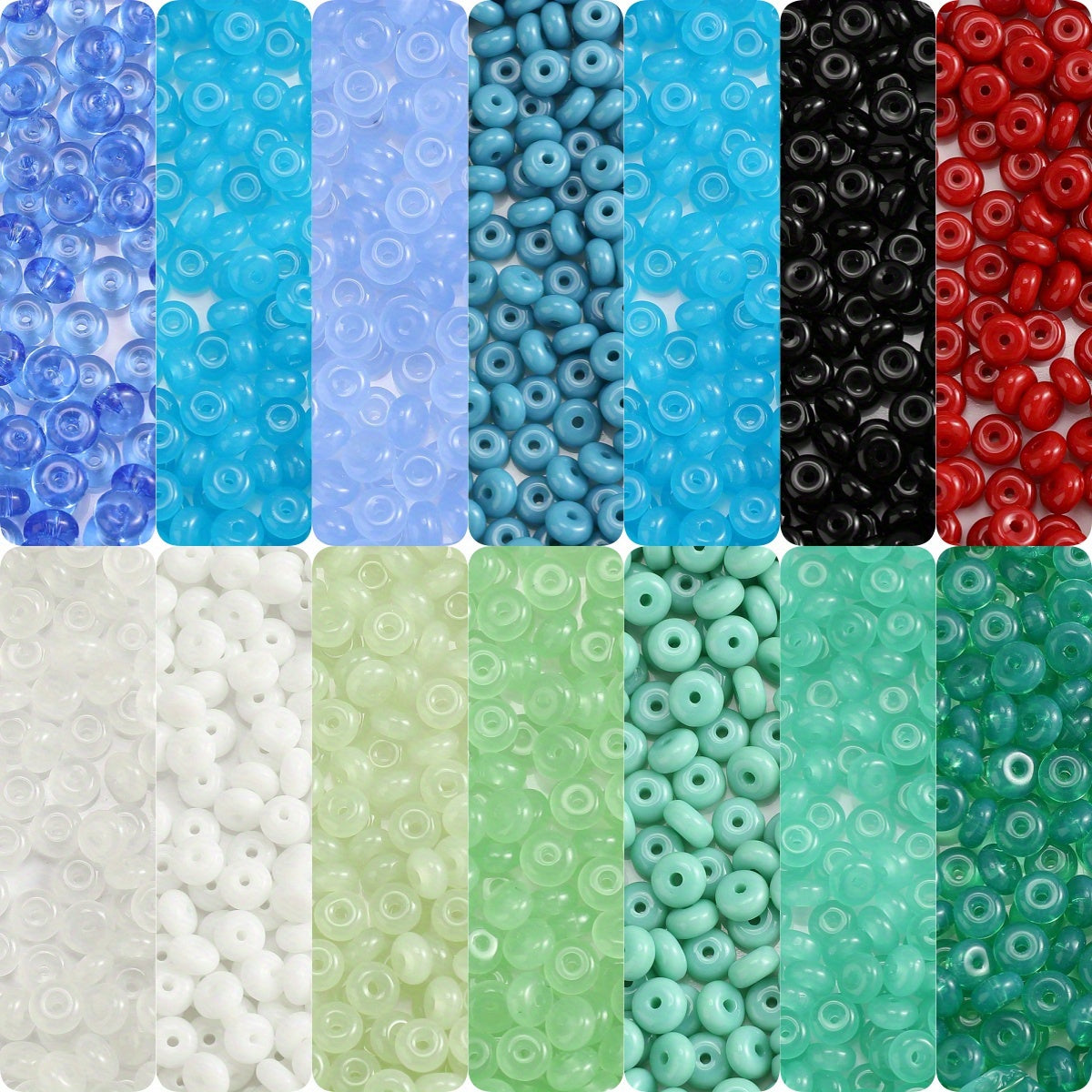 100pcs 3x6mm Multicolor Rondelle Glass Beads