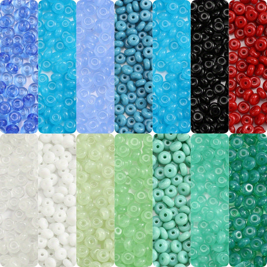 100pcs 3x6mm Multicolor Rondelle Glass Beads
