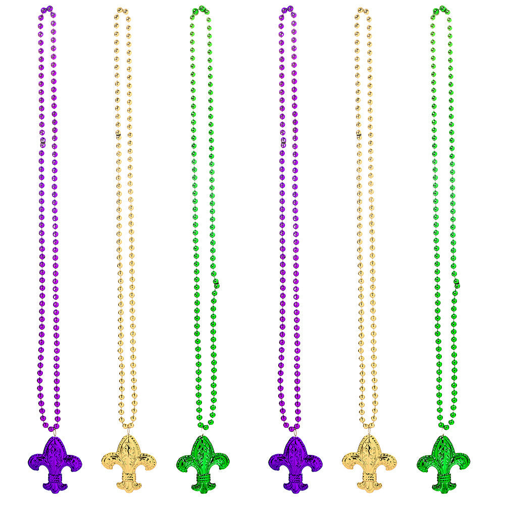 Mardi Gras Carnival Beaded Crown Necklaces