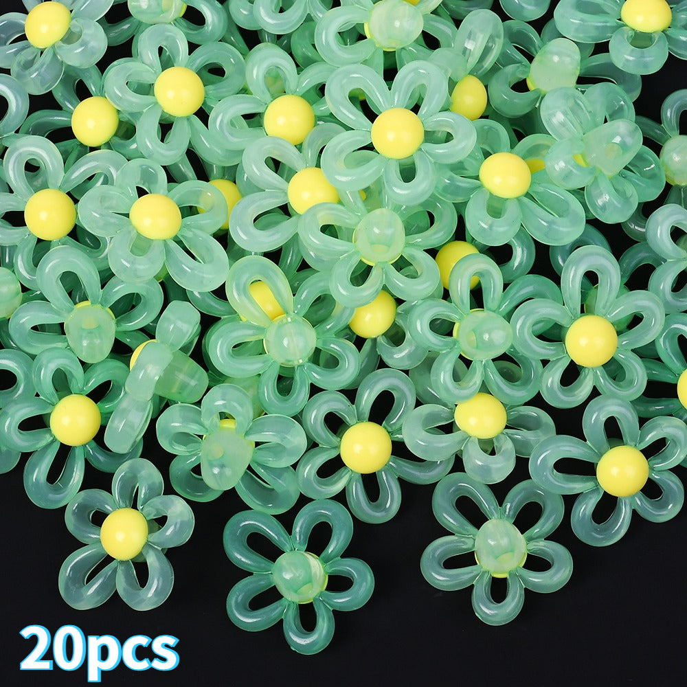 Macaron Color Flower Acrylic Beads