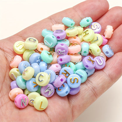 Gold Silver Letter Acrylic Beads