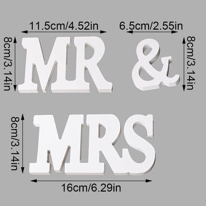 Mr & Mrs Wooden Wedding Letters