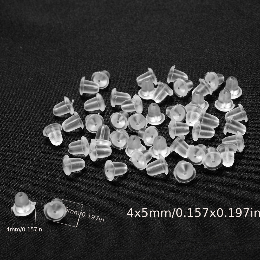 100PCS Soft Silicone Earring Back Set