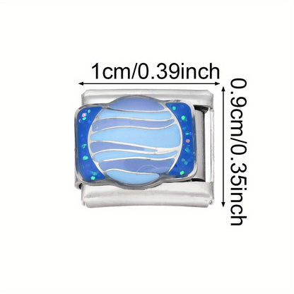 Space-Themed Stainless Steel Bead