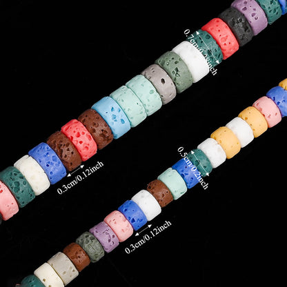 Rough Textured Flat Cylindrical Stone Spacer Bead