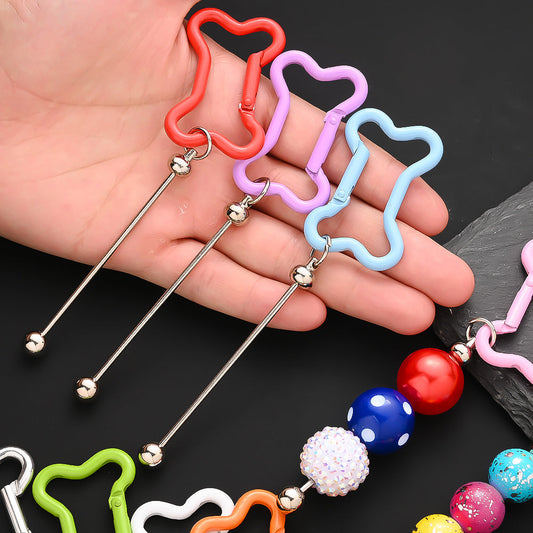 Beadable Bone Shape Keychain Kit