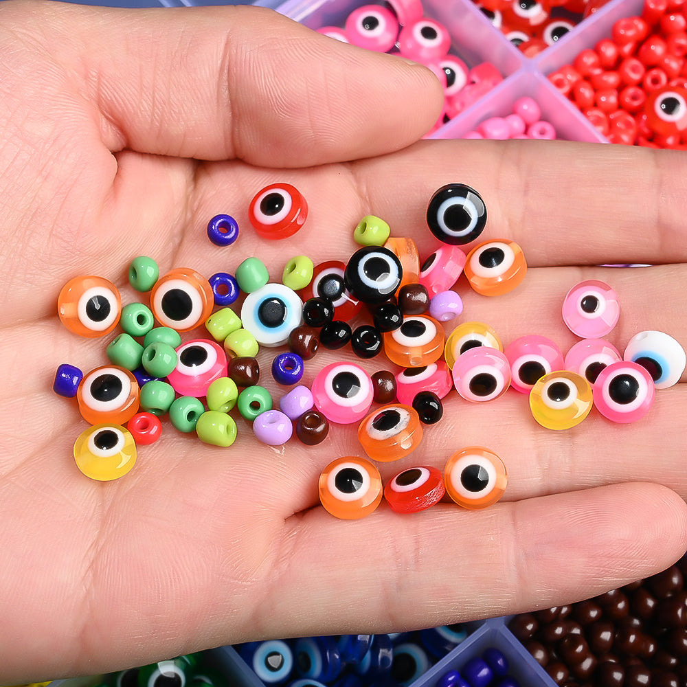 1 Box 24-Grid Evil Eye DIY Jewelry Making Bead Kit