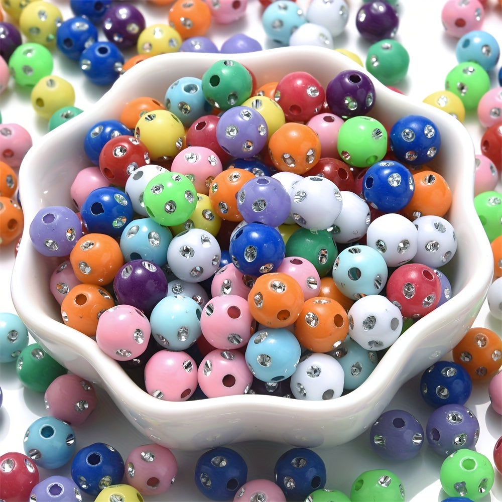 10-100pcs Mixed Acrylic Shiny Crystal Large Hole Beads
