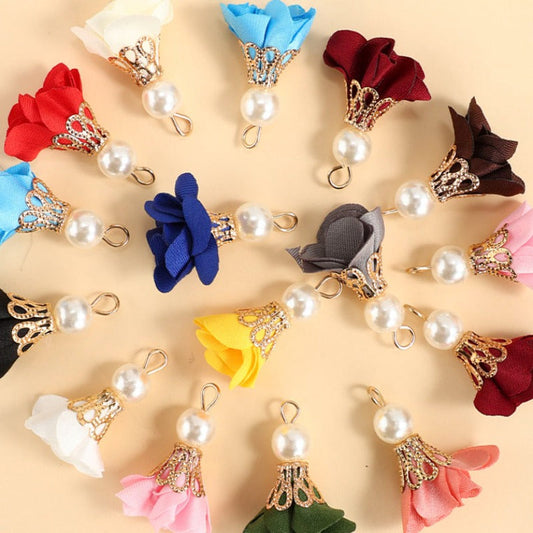 Floral Fringe Pearl Pendants