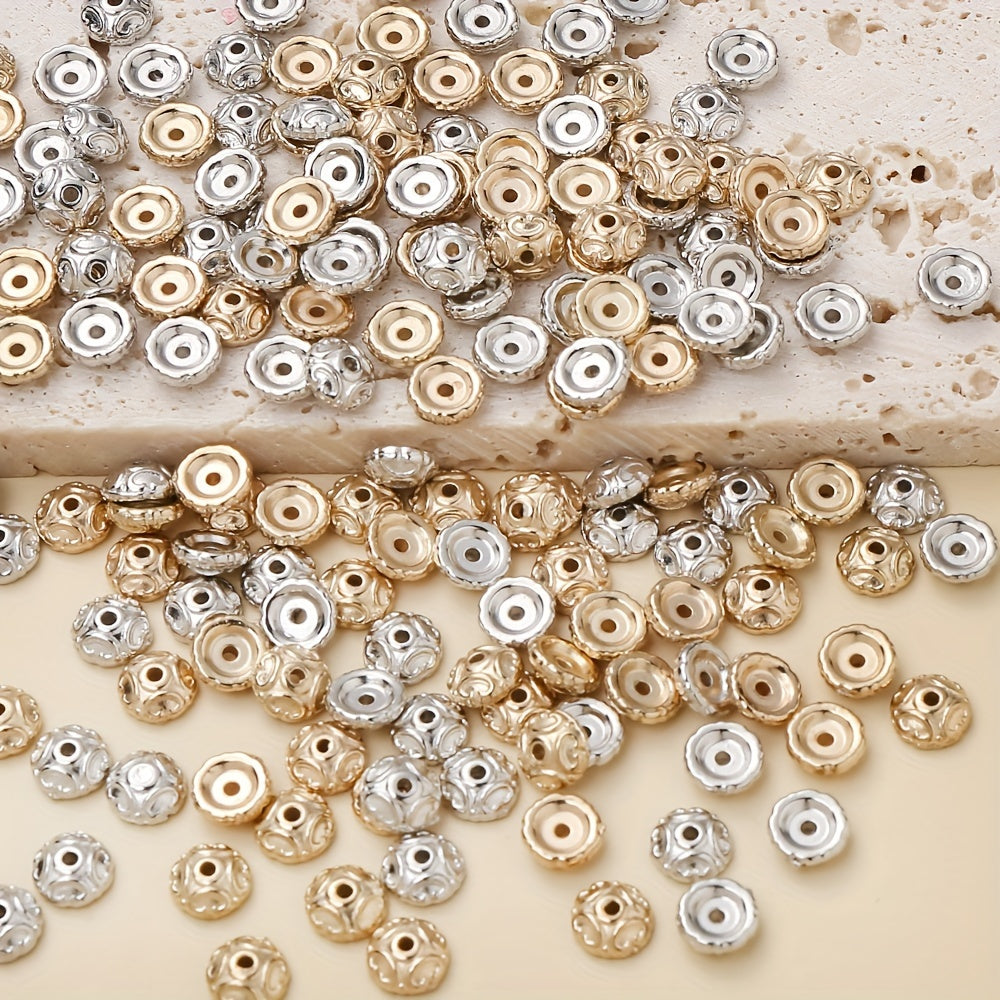 100PCS 7mm Semicircular Pattern Plastic Bead Set
