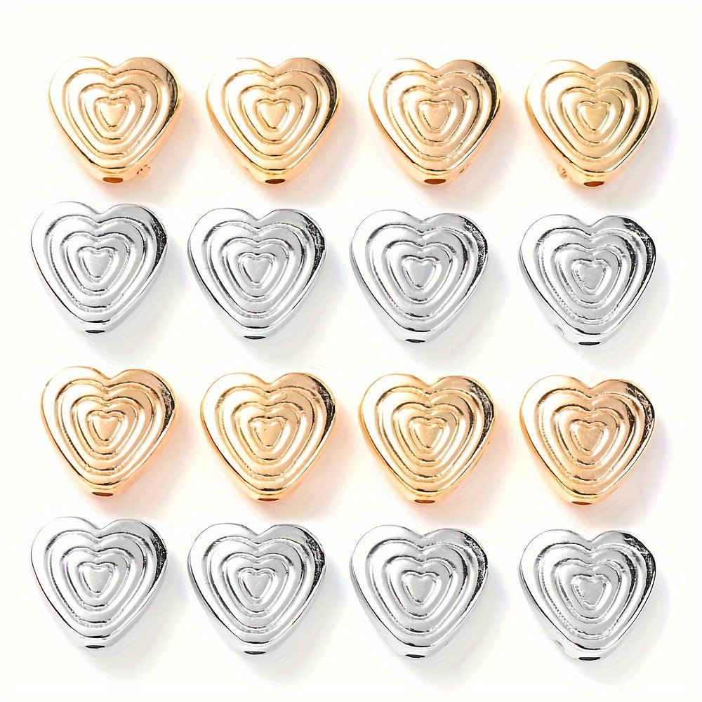 20pcs 9x9mm Plated Plastic Heart Beads