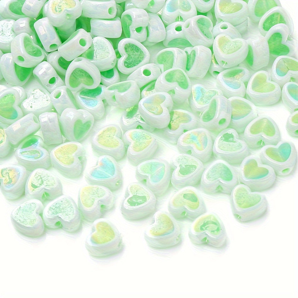 Shiny Heart Acrylic Spacer Beads