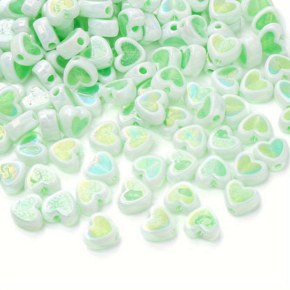 Shiny Heart Acrylic Spacer Beads