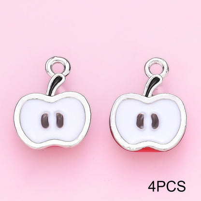 Gold Silver Apple Slice Alloy Pendants