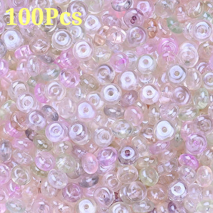 Vibrant Flat Round Glass Spacer Beads