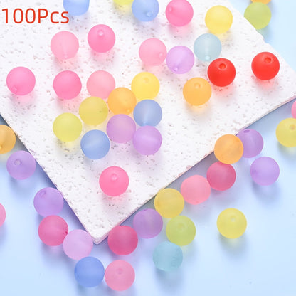 Frosted Acrylic Round Beads