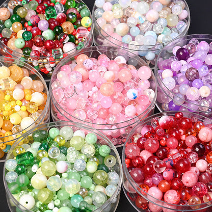 50g 3-12mm Multi-Style Glass Round Beads