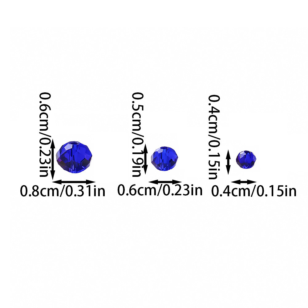 Patriotic Red White and Blue Faceted Glass Bead Set