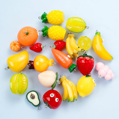 Resin Fruit & Novelty Charms Set