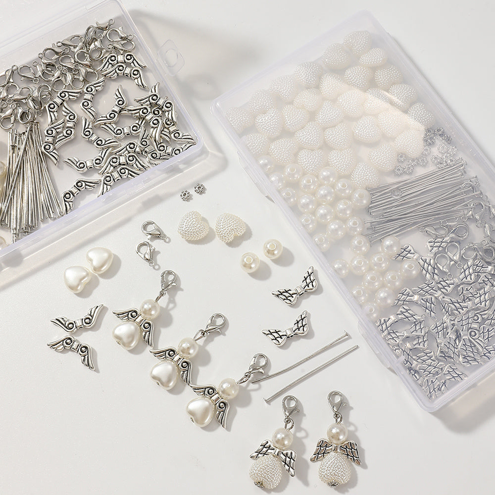 White Love Acrylic Beads Set