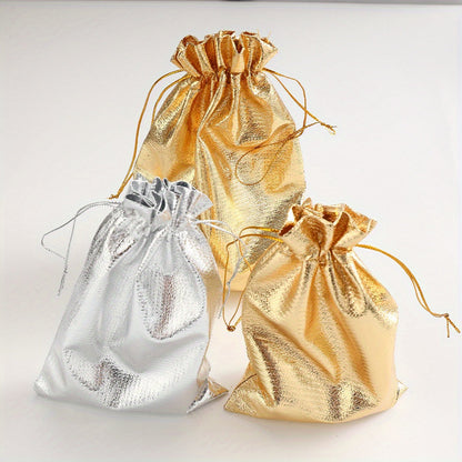 10-Piece Silver Gray Beaded Drawstring Jewelry Pouches