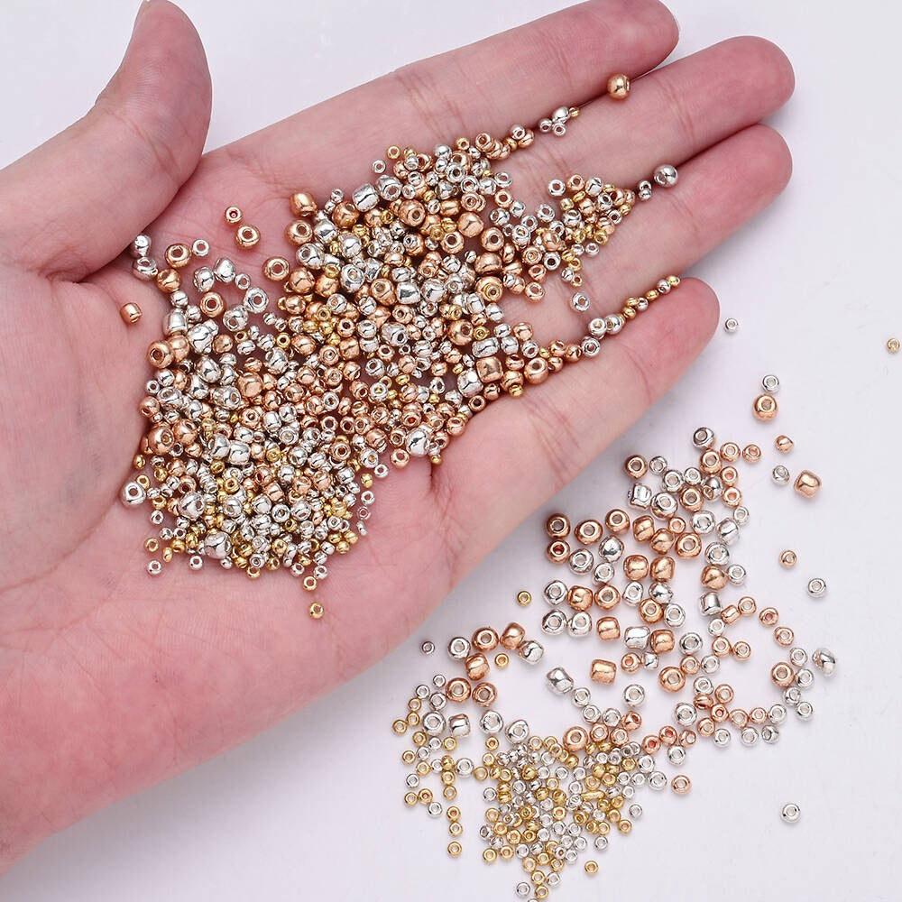 Gold and Silver Glass Seed Beads