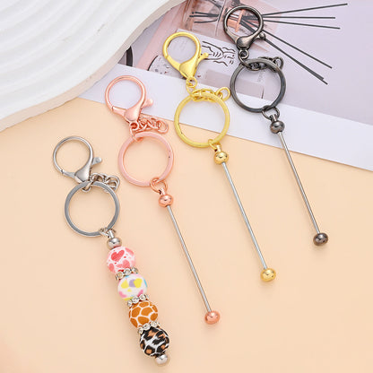 4-Piece Random Mixed Metal Beaded Keychains