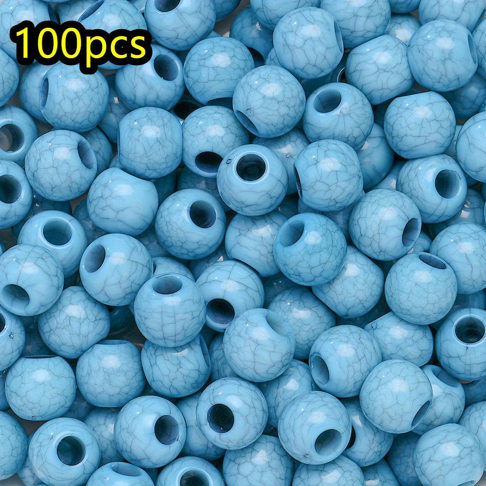 100pcs/set Imitation Stone Crack Round Beads
